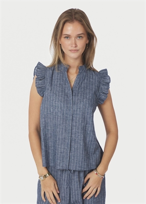 Siona Emb stripe top Blue Neo Noir 